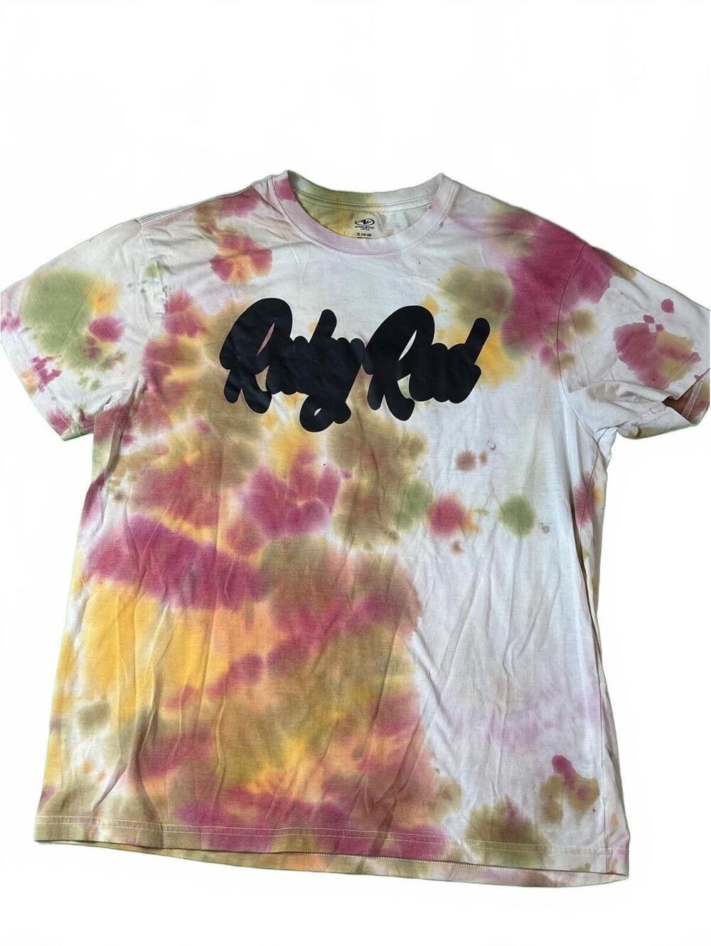 Ruby Red Tie Dye Graphic T Shirt Men XL Multicol